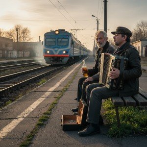 Еду  в электричке