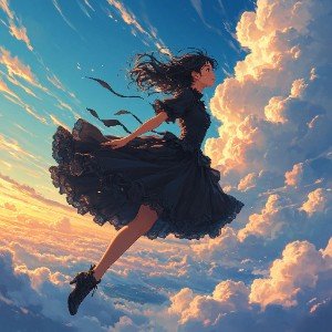Falling among the clouds