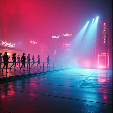 Девушки в свете софитов.