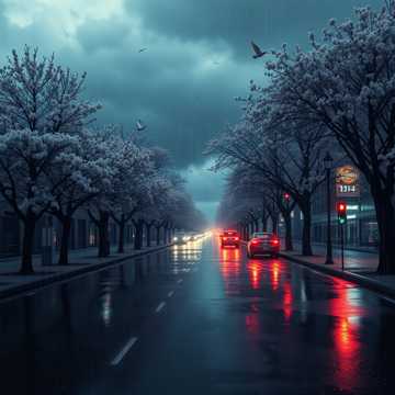 Весенний дождь.