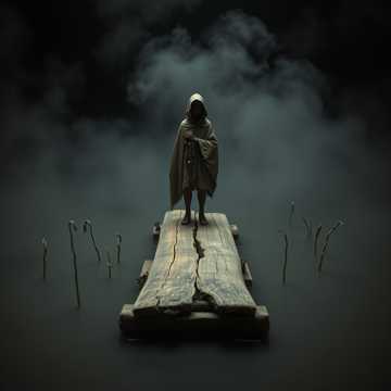 средь болот на плоту