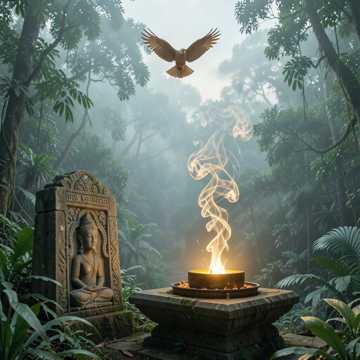 Flight over the jungle