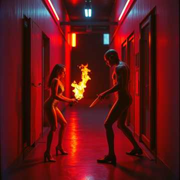 Нож и факел.