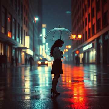 Под проливным дождём