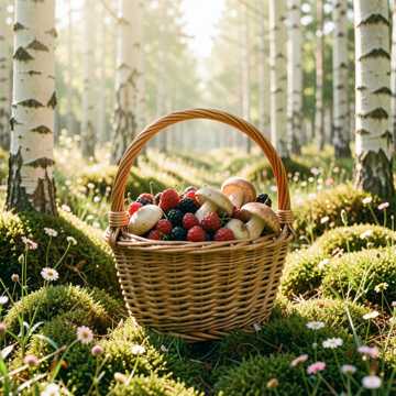 Лес, ягоды, грибочки