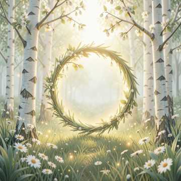 Она спала среди берез!