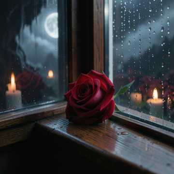 Роза на окне