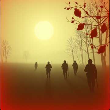 На поле залитом лучами