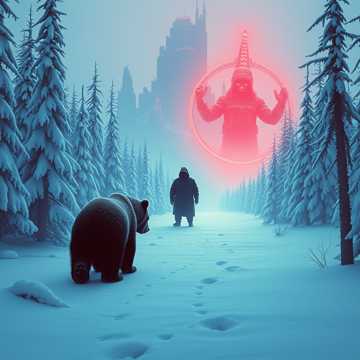 Русский на медведе