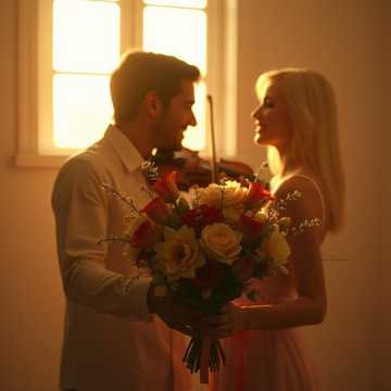 Цветы и скрипка