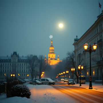 Одинокая снежинка!