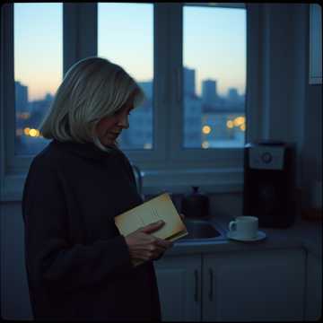 Она вошла, совсем седая