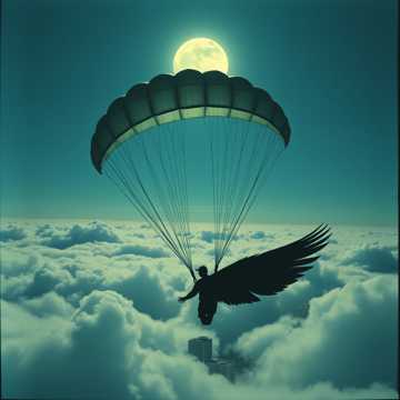 Парашют в облаках