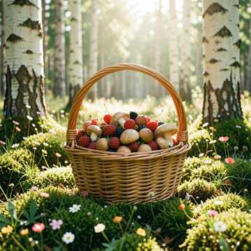 Лес, ягоды, грибочки
