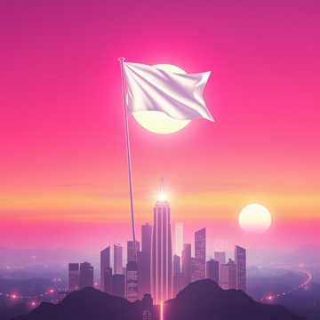 White flag in the sky