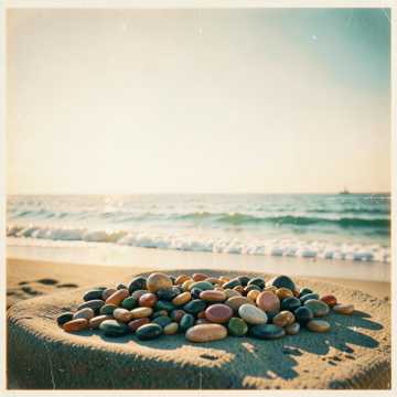 Цветные камешки,морской  прибой