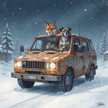 Рыжий лис и сутулая собака