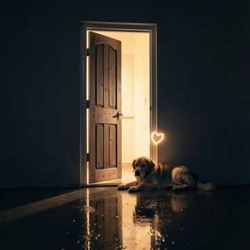Старый пёс у двери