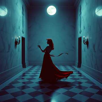 В кроваво-красном платье