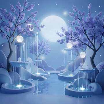 Сад голубой.