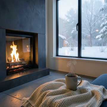 Зимой у камина