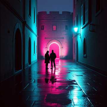 We entered this castle from the rain