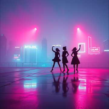 Девушки в свете софитов.