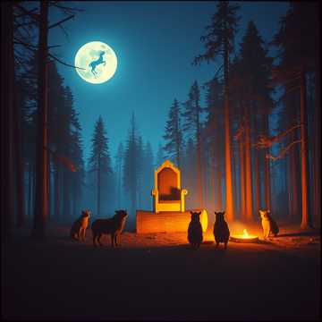 Белo-оранжево-голубой зверь