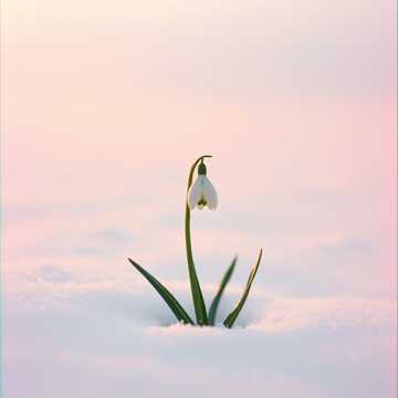 Одинокий подснежник!