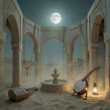 Desert Courtyard at Dusk