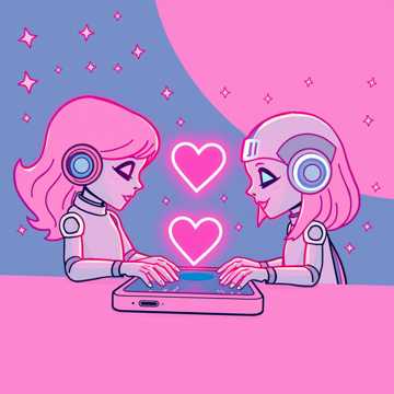 Алиса и Сири делят сердечко