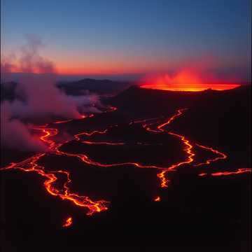 Бегущий среди активных вулканов Камчатки