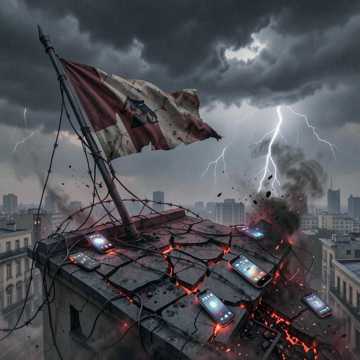 Флаг на ветру.